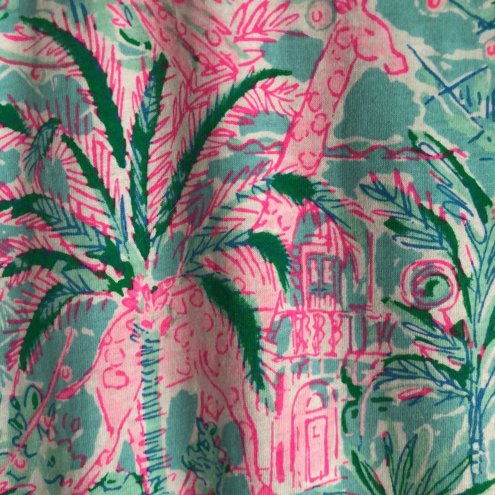 LILLY PULITZER Jodee Dress Bali Blue Spotted On Worth Tiered Knit Ruffle large